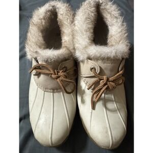 Sperry Saltwater Eye Duck  Womens Off White Casual Boots